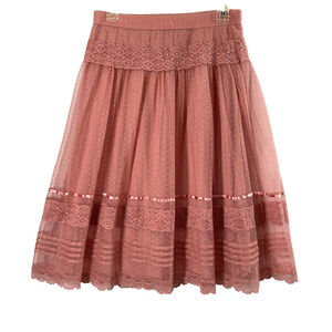 Apt 9 Midi Skirt Womens Small Pink Tulle Mesh Fairy Romantic Whimsy‎ Ballerina